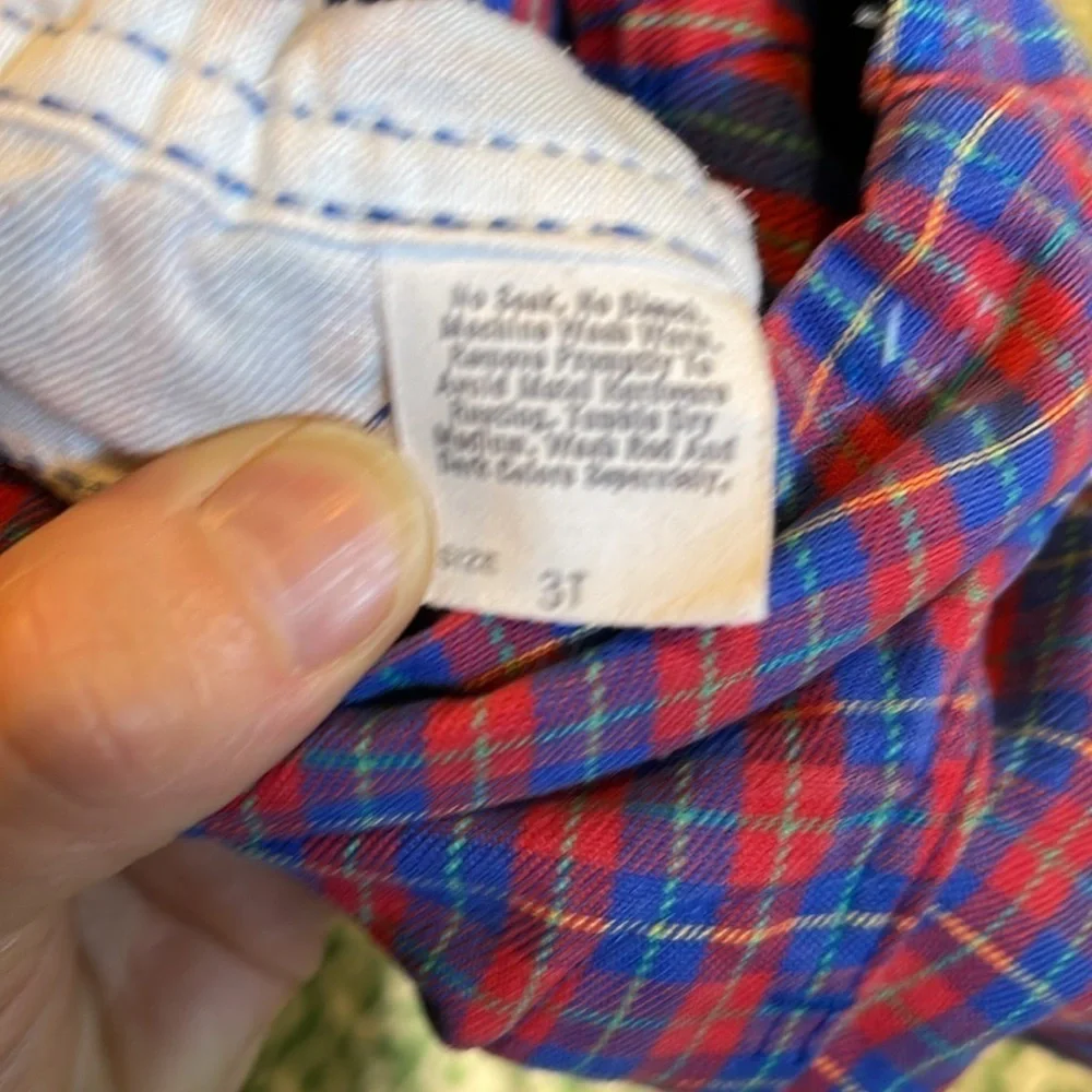 OshKosh B’Gosh Vintage Plaid Shortalls Overalls